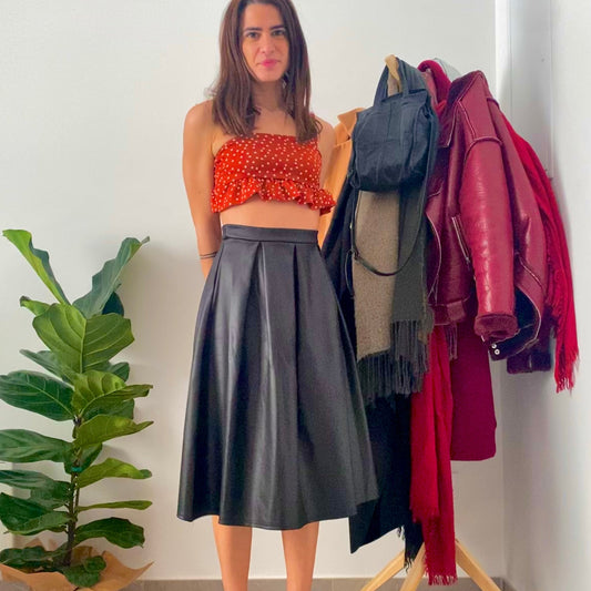 Crop πουά μπλούζα