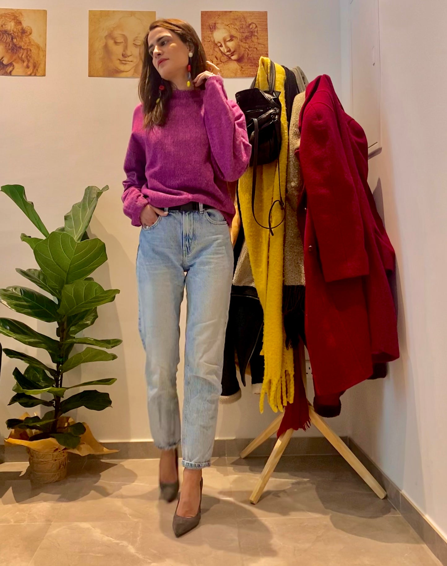 Μοβ πουλόβερ/τρικό