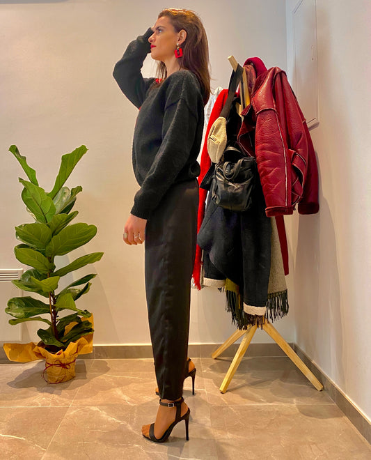 Μαύρο vintage πουλόβερ/τρικό