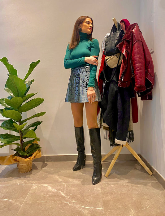 Πράσινο λεπτό πουλόβερ/τρικό