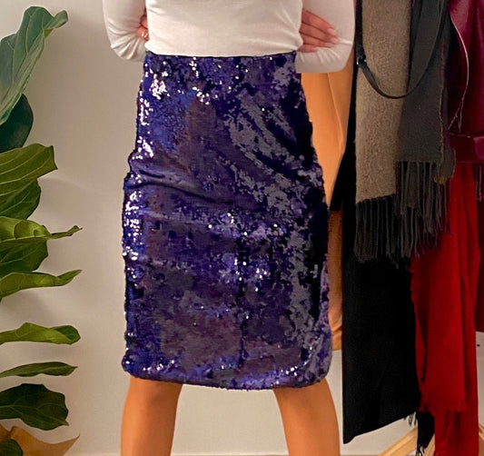 Μπλε φούστα με παγιέτες