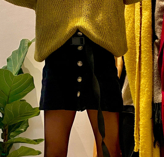 Μαύρη φούστα κοτλέ