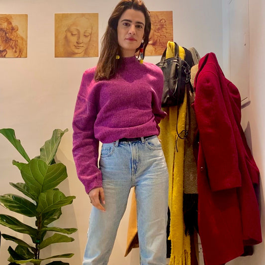 Μοβ πουλόβερ/τρικό