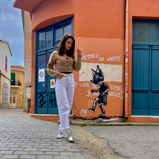 Crop ταμπά ζακέτα